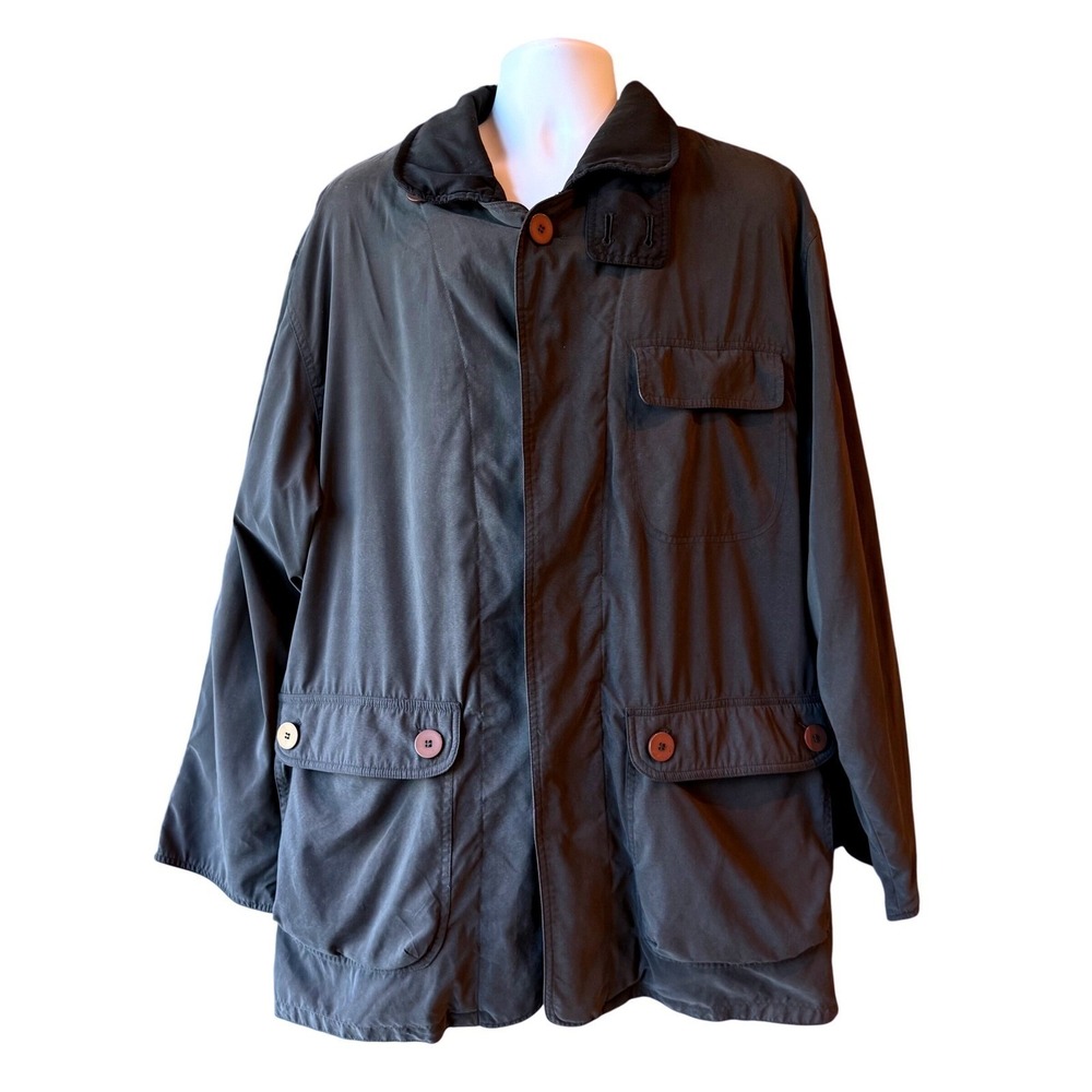 London Fog Microfiber Field Jacket Coat Size Large/XLarge (See Notes) Black